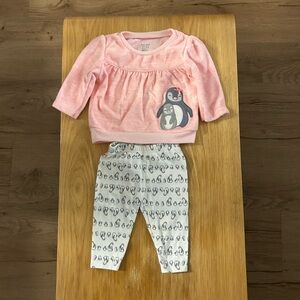 Carter's Pink Penguin Baby Outfit